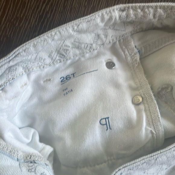 🎆NWT Anthropologie pilcro Yaya crop flare tall 26 map white bleached jeans - Picture 9 of 16